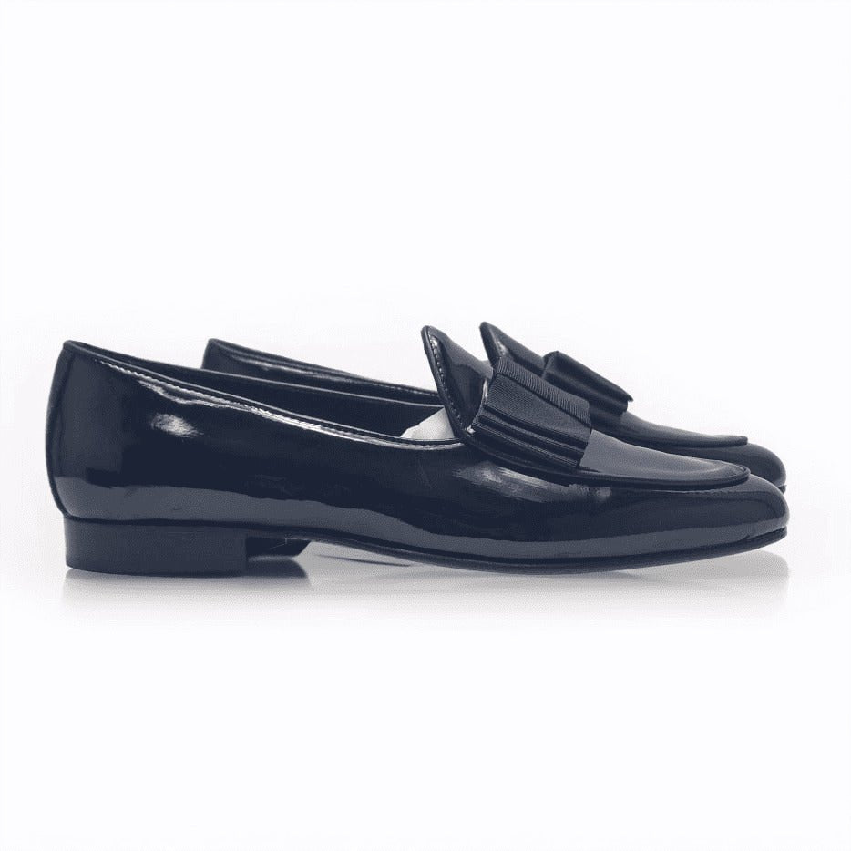 Loafer Smoking Elegante | Vitello Lucido e Fiocco | Zero55lab - Zero55lab