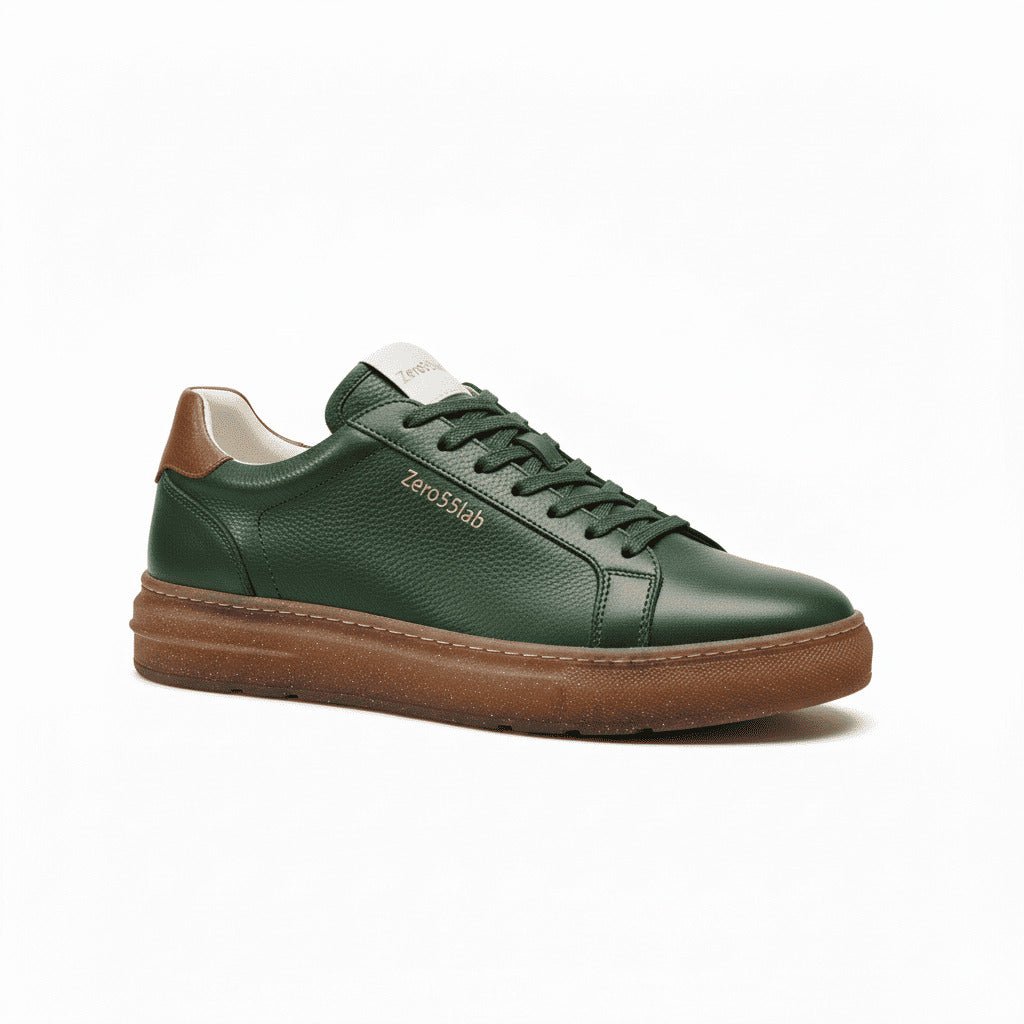 Sneaker Artigianale "Aversa" – Deep Forest Green & White Detail - Magazzino 55 Firenze