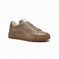 Sneaker Artigianale "Aversa" – Warm Taupe & White Tongue - Magazzino 55 Firenze