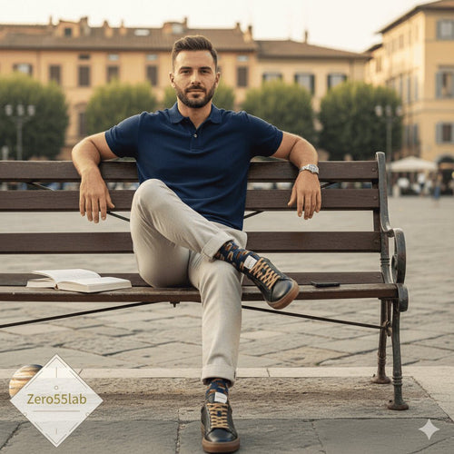 Sneaker "Aversa Heritage" - Black & Cognac Edition (Made to Order) - Zero55lab
