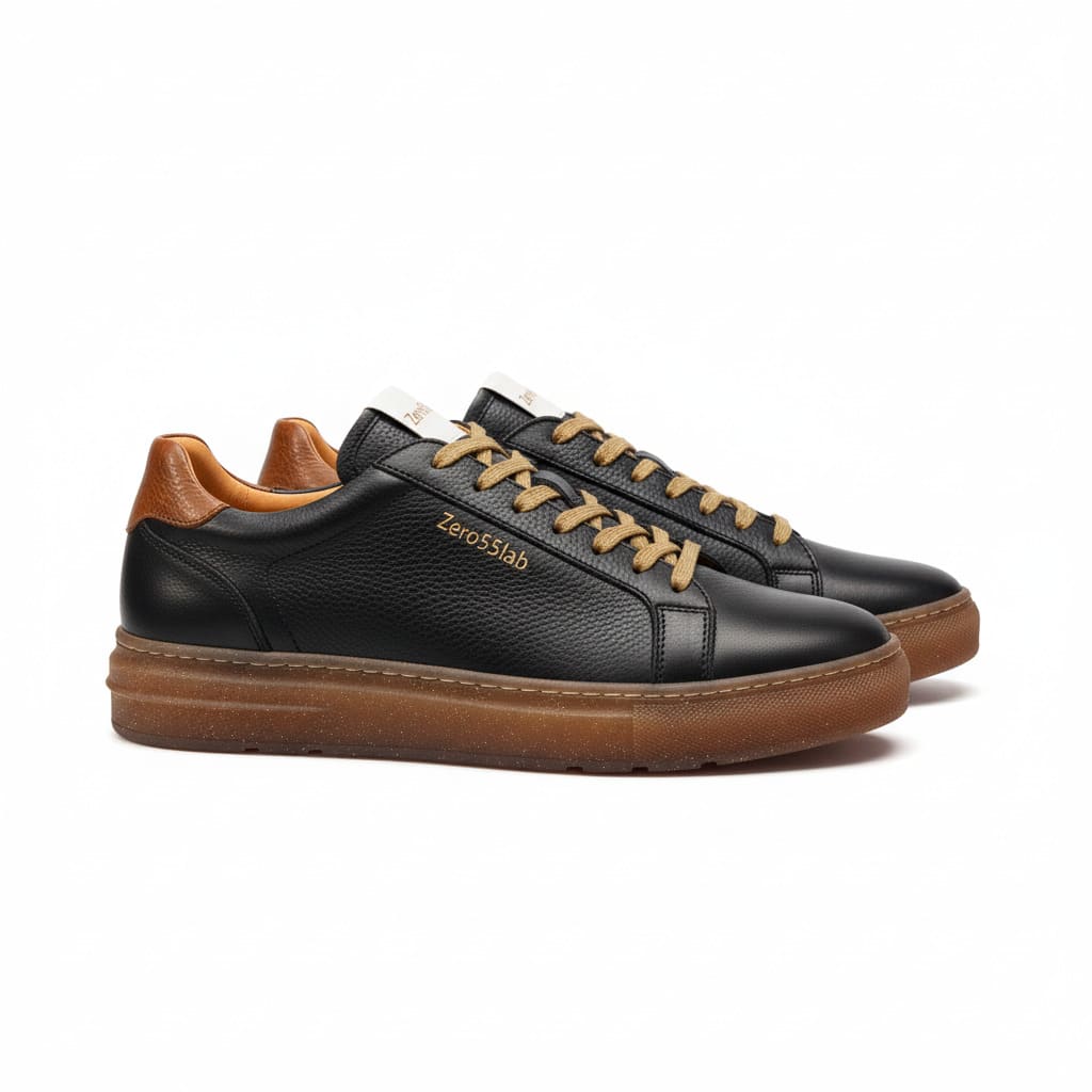 Sneaker "Aversa Heritage" - Black & Cognac Edition (Made to Order) - Magazzino 55 Firenze