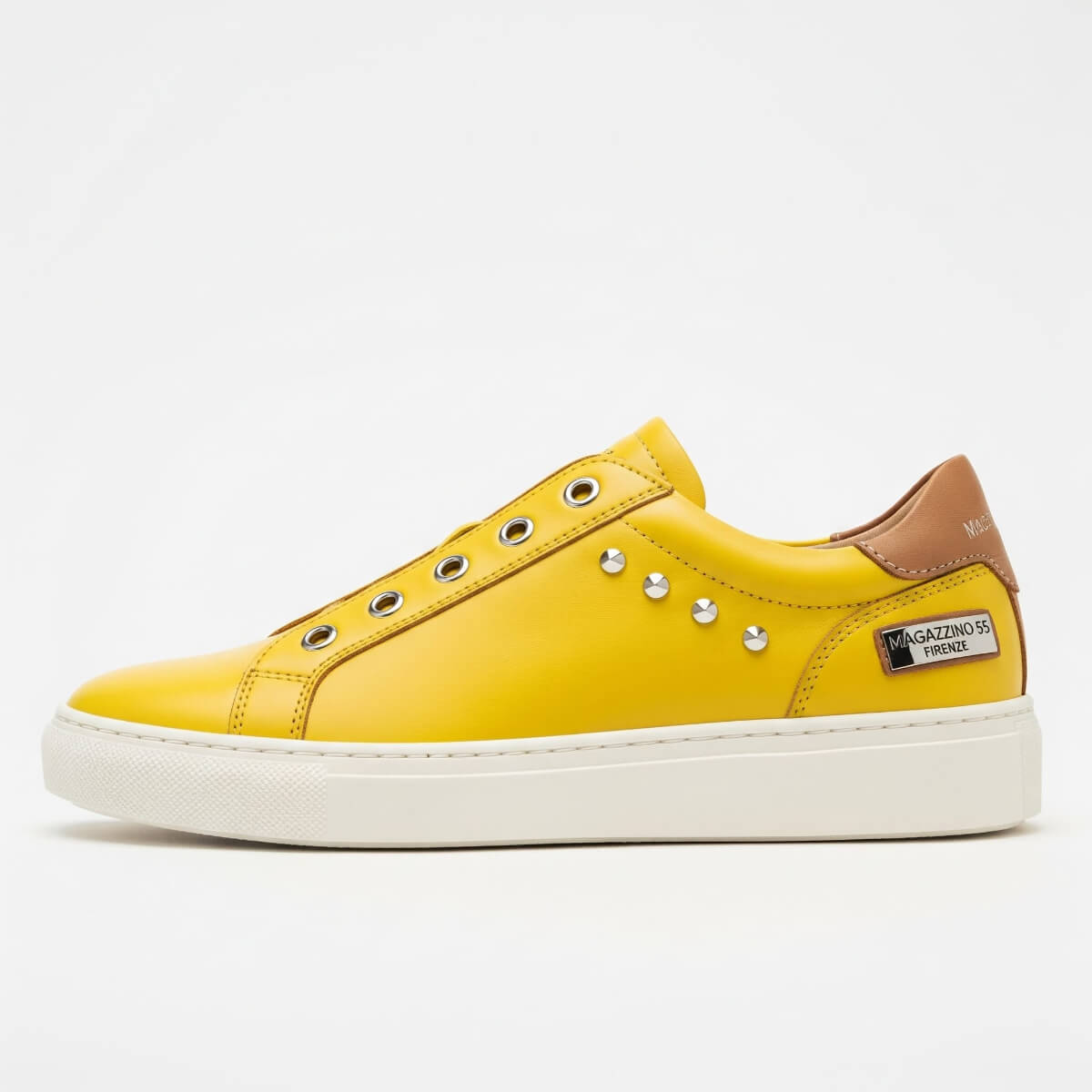 Sneakers in Vitello Giallo | Dettagli in Vacchetta | Zero55lab - Zero55lab